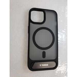 TORRAS iPhone 15 Reg Case Magnetic Flush Stand MagSafe Slim Frosted Black